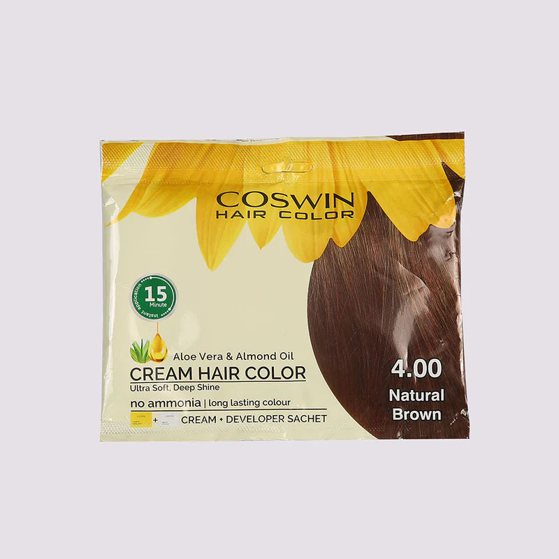 Natural brown hair color sachet
